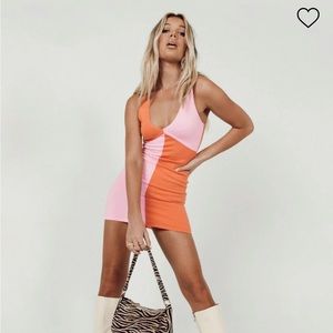 Princess Polly SIENNA MINI DRESS PINK/ORANGE